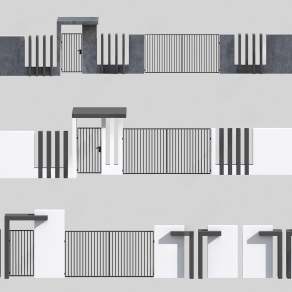 现代围栏3D模型下载